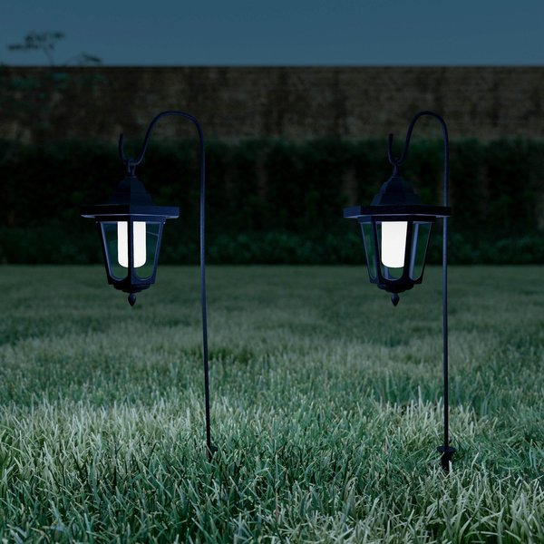 Pure Garden Hanging Solar Coach Lights, 26 Outdoor Lights with Hanging Hooks, 2PK 50-LG1056